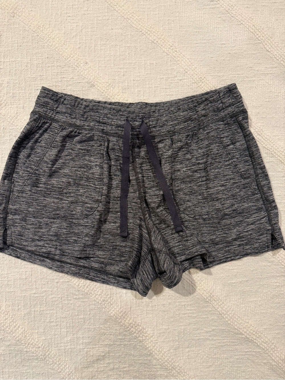 90 Degree By Reflex Women's Heathered Charcoal Athletic Drawstring Shorts